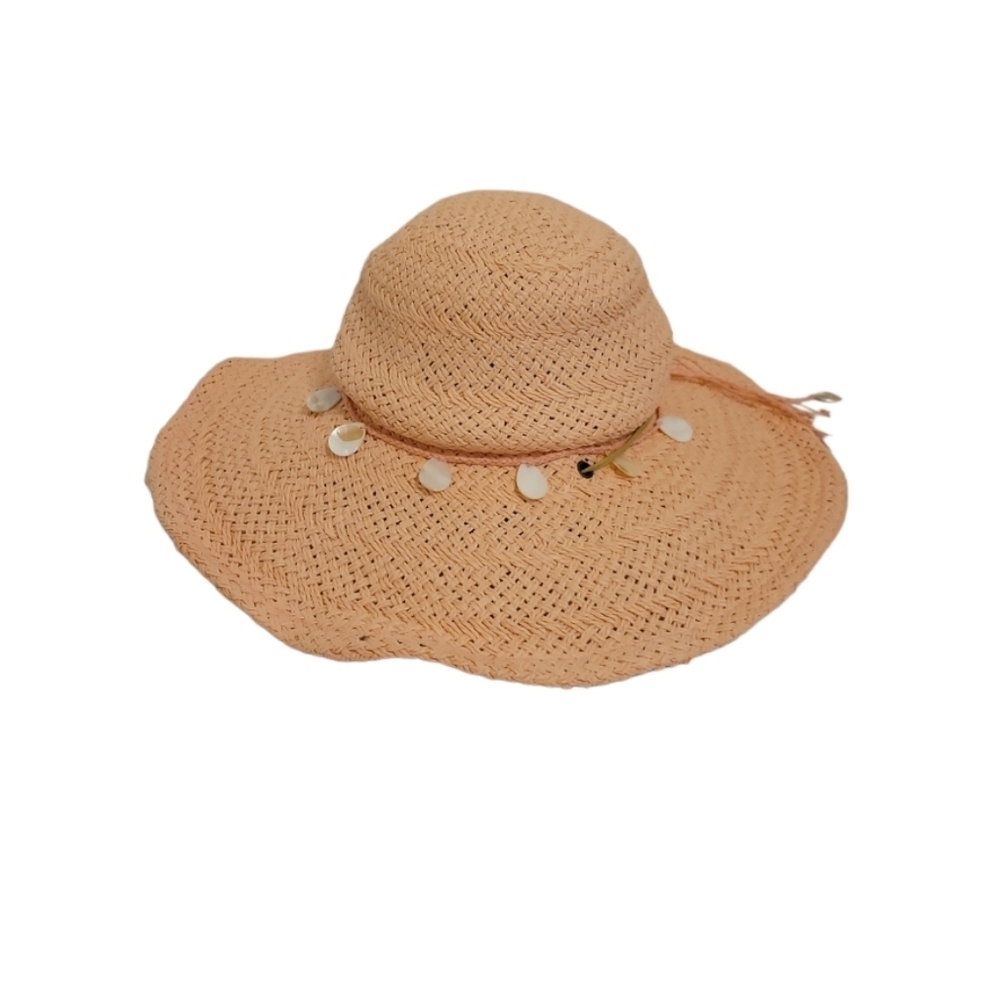 Tropical Trends by DPC Dorfman Pacific Peach Straw Sun Hat